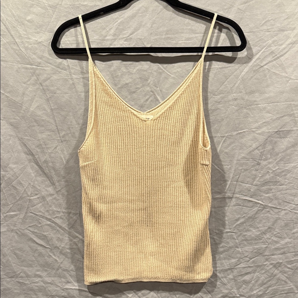 Elegant Cream Ribbed Camisole